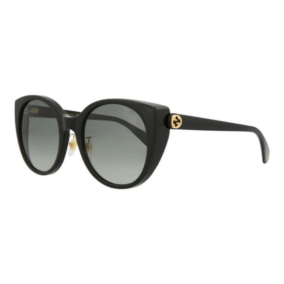 Gucci Womens Cat Eye Black Black Grey Fashion Designer Eyewear - Picture 1 of 4